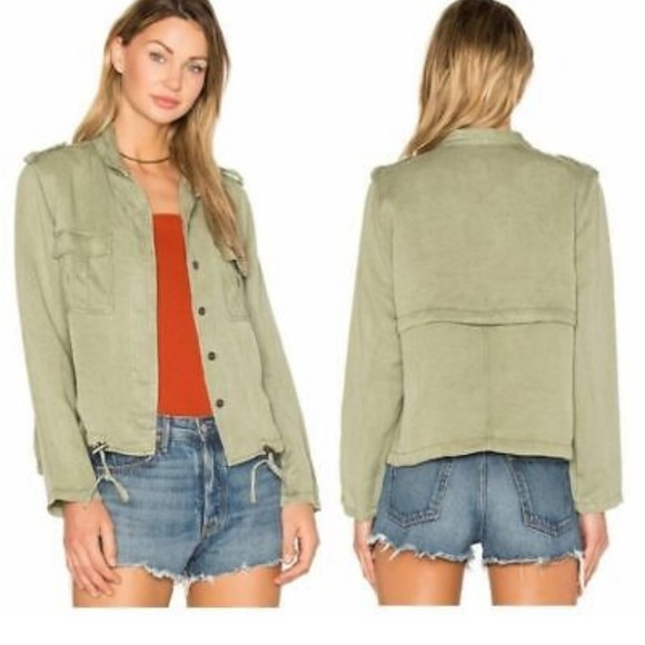 Rails Maverick Green Linen Fall Jacket - Picture 2 of 6